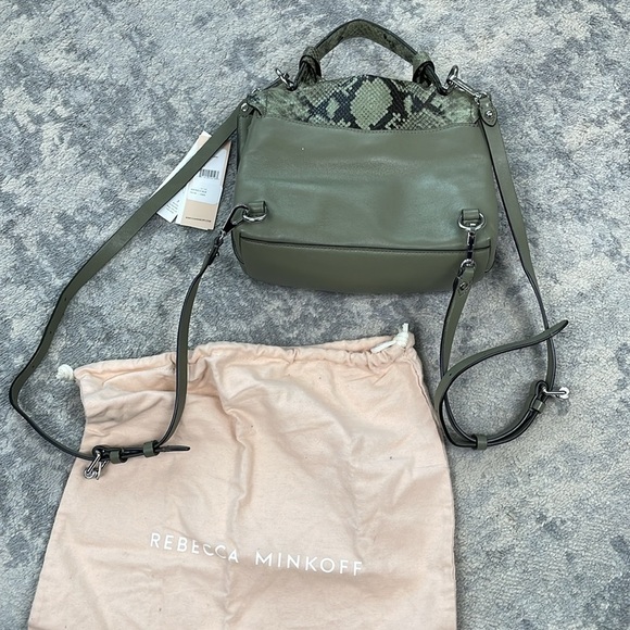 Rebecca Minkoff Green Stella Medium Convertible Backpack In Thyme Leather main image 8